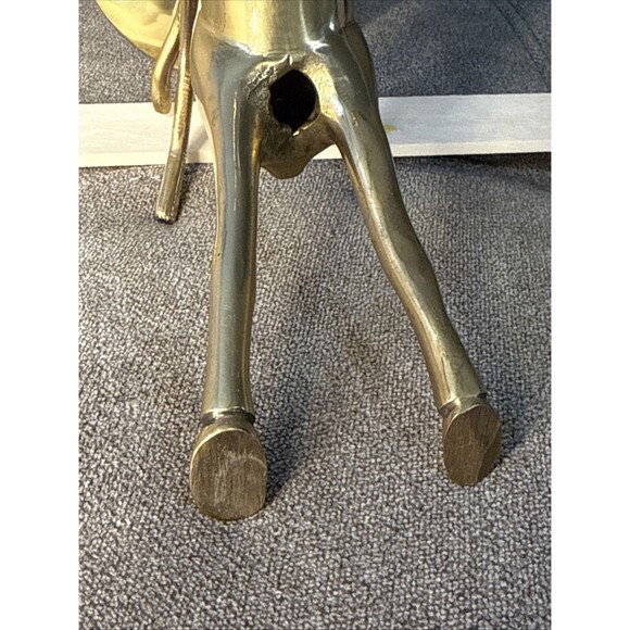 Vintage Brass Reindeer Buck Pillar Heavy Candle Holder - Picture 13 of 14